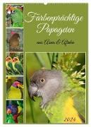 Farbenprächtige Papageien aus Asien und Afrika (Wandkalender 2024 DIN A2 hoch), CALVENDO Monatskalender