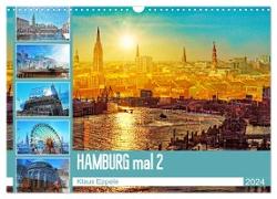 Hamburg mal 2 (Wandkalender 2024 DIN A3 quer), CALVENDO Monatskalender