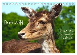 Damwild - stolze Tiere des Waldes hautnah (Tischkalender 2024 DIN A5 quer), CALVENDO Monatskalender