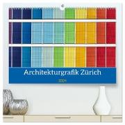 Architekturgrafik Zürich (hochwertiger Premium Wandkalender 2024 DIN A2 quer), Kunstdruck in Hochglanz