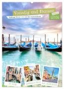 Venedig und Burano, Stadt am Wasser und Insel der bunten Häuser (Wandkalender 2024 DIN A2 hoch), CALVENDO Monatskalender