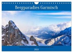 Bergparadies Garmisch - traumhafte Impressionen (Wandkalender 2024 DIN A4 quer), CALVENDO Monatskalender