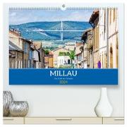 Millau - Die Stadt zur Brücke (hochwertiger Premium Wandkalender 2024 DIN A2 quer), Kunstdruck in Hochglanz