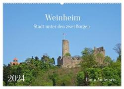 Weinheim - Stadt unter den zwei Burgen (Wandkalender 2024 DIN A2 quer), CALVENDO Monatskalender