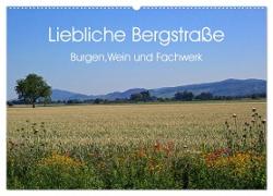 Liebliche Bergstraße - Burgen, Wein und Fachwerk (Wandkalender 2024 DIN A2 quer), CALVENDO Monatskalender