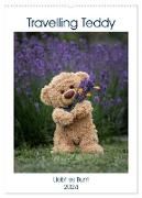 Travelling Teddy liebt es Bunt (Wandkalender 2024 DIN A2 hoch), CALVENDO Monatskalender