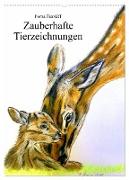 PortraiTierART Zauberhafte Tierzeichnungen (Wandkalender 2024 DIN A2 hoch), CALVENDO Monatskalender