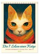 Die 7 Leben einer Katze (Tischkalender 2024 DIN A5 hoch), CALVENDO Monatskalender
