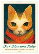 Die 7 Leben einer Katze (Wandkalender 2024 DIN A3 hoch), CALVENDO Monatskalender