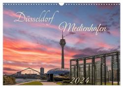 Düsseldorf Medienhafen (Wandkalender 2024 DIN A3 quer), CALVENDO Monatskalender