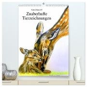 PortraiTierART Zauberhafte Tierzeichnungen (hochwertiger Premium Wandkalender 2024 DIN A2 hoch), Kunstdruck in Hochglanz