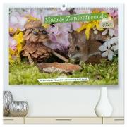 Mausis Zapfenfreunde (hochwertiger Premium Wandkalender 2024 DIN A2 quer), Kunstdruck in Hochglanz