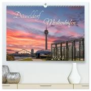 Düsseldorf Medienhafen (hochwertiger Premium Wandkalender 2024 DIN A2 quer), Kunstdruck in Hochglanz