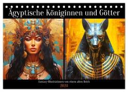 Ägyptische Königinnen und Götter. Fantasy-Illustrationen von einem alten Reich (Tischkalender 2024 DIN A5 quer), CALVENDO Monatskalender