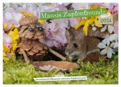 Mausis Zapfenfreunde (Wandkalender 2024 DIN A2 quer), CALVENDO Monatskalender