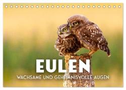 Eulen - Wachsame und geheimnisvolle Augen (Tischkalender 2024 DIN A5 quer), CALVENDO Monatskalender