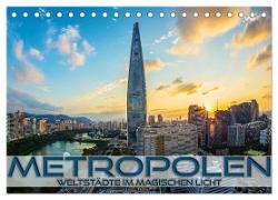 Metropolen - Weltstädte im magischen Licht (Tischkalender 2024 DIN A5 quer), CALVENDO Monatskalender
