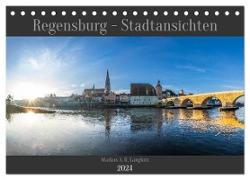 Regensburg - Stadtansichten (Tischkalender 2024 DIN A5 quer), CALVENDO Monatskalender