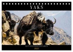 Yaks - auf steinigen Pfaden (Tischkalender 2024 DIN A5 quer), CALVENDO Monatskalender