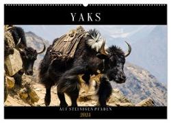 Yaks - auf steinigen Pfaden (Wandkalender 2024 DIN A2 quer), CALVENDO Monatskalender