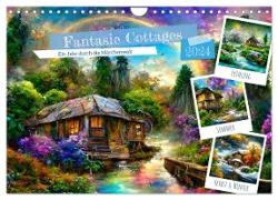 Fantasie Cottages - Ein Jahr durch die Märchenwelt (Wandkalender 2024 DIN A4 quer), CALVENDO Monatskalender