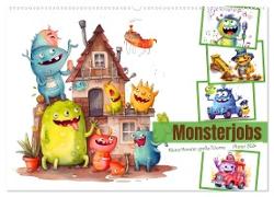 Monsterjobs - Kleine Monster, große Träume (Wandkalender 2024 DIN A2 quer), CALVENDO Monatskalender