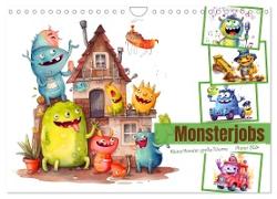 Monsterjobs - Kleine Monster, große Träume (Wandkalender 2024 DIN A4 quer), CALVENDO Monatskalender