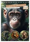 Leben im Dschungel. Entzückende Affen im Regenwald (Tischkalender 2024 DIN A5 hoch), CALVENDO Monatskalender
