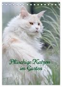 Plüschige Katzen im Garten (Tischkalender 2024 DIN A5 hoch), CALVENDO Monatskalender