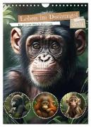 Leben im Dschungel. Entzückende Affen im Regenwald (Wandkalender 2024 DIN A4 hoch), CALVENDO Monatskalender