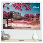 Die Lausitz durch den Infrarotfilter (hochwertiger Premium Wandkalender 2024 DIN A2 quer), Kunstdruck in Hochglanz