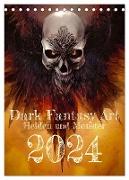 Dark Fantasy Art - Helden und Monster (Tischkalender 2024 DIN A5 hoch), CALVENDO Monatskalender