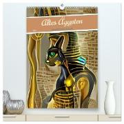 Altes Ägypten - Computerträume aus der KI (hochwertiger Premium Wandkalender 2024 DIN A2 hoch), Kunstdruck in Hochglanz