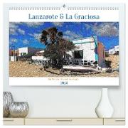 Lanzarote & La Graciosa - Im Stil von Vicent van Gogh (hochwertiger Premium Wandkalender 2024 DIN A2 quer), Kunstdruck in Hochglanz
