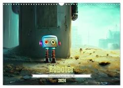 Roboter - Computerträume aus der KI (Wandkalender 2024 DIN A3 quer), CALVENDO Monatskalender