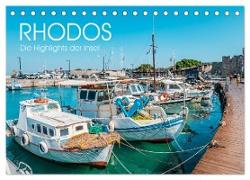Rhodos - Die Highlights der Insel (Tischkalender 2024 DIN A5 quer), CALVENDO Monatskalender