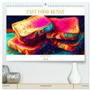 FAST FOOD KUNST (hochwertiger Premium Wandkalender 2024 DIN A2 quer), Kunstdruck in Hochglanz