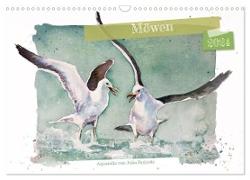 Möwen - Aquarelle von Julia Pasinski (Wandkalender 2024 DIN A3 quer), CALVENDO Monatskalender