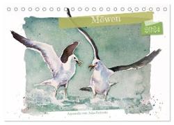 Möwen - Aquarelle von Julia Pasinski (Tischkalender 2024 DIN A5 quer), CALVENDO Monatskalender