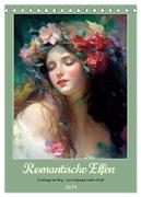 Romantische Elfen. Farbenprächtig, anmutig und zauberhaft (Tischkalender 2024 DIN A5 hoch), CALVENDO Monatskalender
