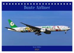 Bunte Airliner (Tischkalender 2024 DIN A5 quer), CALVENDO Monatskalender