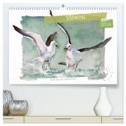 Möwen - Aquarelle von Julia Pasinski (hochwertiger Premium Wandkalender 2024 DIN A2 quer), Kunstdruck in Hochglanz