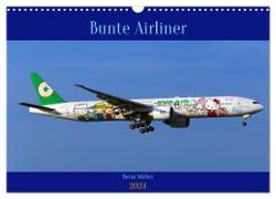 Bunte Airliner (Wandkalender 2024 DIN A3 quer), CALVENDO Monatskalender