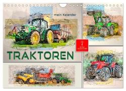 Traktoren - mein Kalender (Wandkalender 2024 DIN A4 quer), CALVENDO Monatskalender