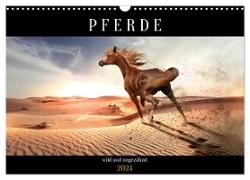 Pferde - wild und ungezähmt (Wandkalender 2024 DIN A3 quer), CALVENDO Monatskalender