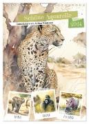 Schöne Aquarelle. Darstellungen von Afrikas Wildtieren (Wandkalender 2024 DIN A4 hoch), CALVENDO Monatskalender