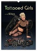 Tattooed Girls and Bikes (Wandkalender 2024 DIN A3 hoch), CALVENDO Monatskalender