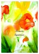 Blumenaquarelle (Wandkalender 2024 DIN A3 hoch), CALVENDO Monatskalender
