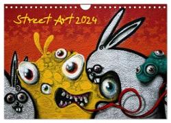 Street-Art 2024 (Wandkalender 2024 DIN A4 quer), CALVENDO Monatskalender
