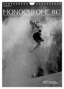 Monochrome Ski (Wandkalender 2024 DIN A4 hoch), CALVENDO Monatskalender